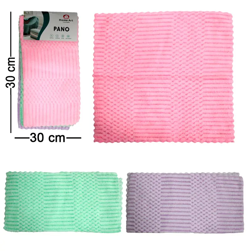 PANO DE LIMPEZA DE POLIESTER MULTIUSO COM 3 PECAS 30X30CM