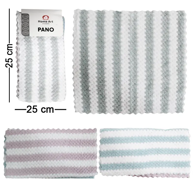 PANO DE LIMPEZA DE POLIESTER MULTIUSO COM 3 PECAS 25X25CM