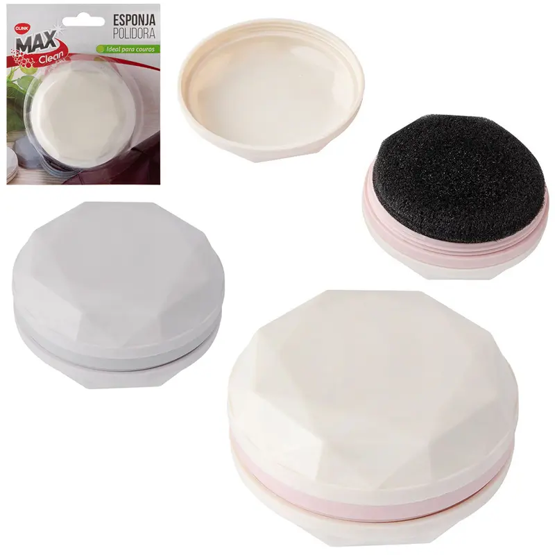ESPONJA POLIDORA PARA COUROS MAX CLEAN COLORS 7CM DE Ø NA CARTELA