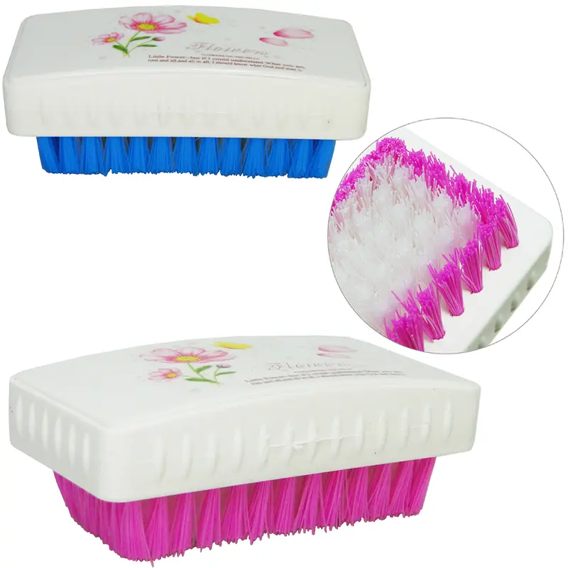 ESCOVA LAVADEIRA RETANGULAR DE PLASTICO DECORADA 11X5,5CM