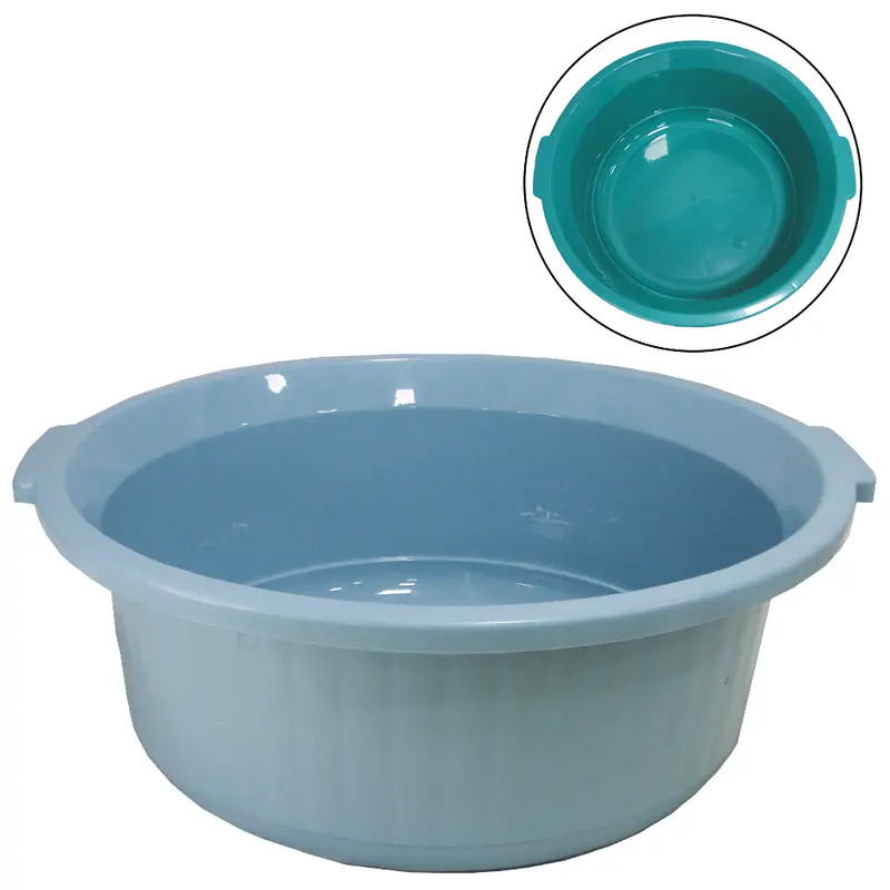 BACIA DE PLASTICO REDONDA CANELADA COLORS COM ALCA 18L 17X46CM DE Ø