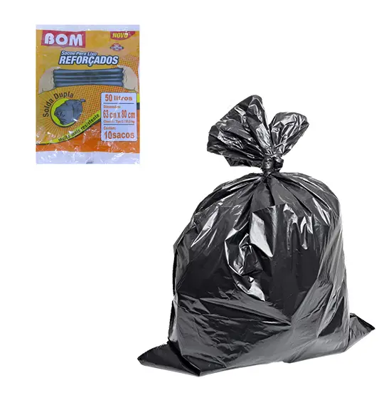 SACOS PARA LIXO REFORCADO 50L COM 10 SACOS 63X80CM
