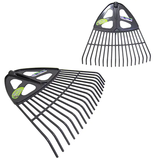 VASSOURA ANCINHO / RASTELO PARA GRAMA DE PLASTICO FLORA SEM CABO 18 DENTES 37,5CM