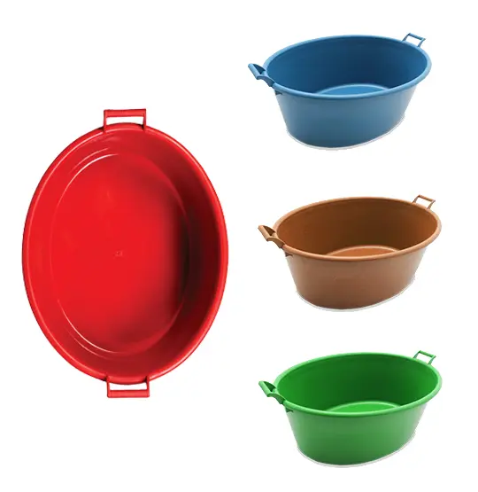 BACIA DE PLASTICO OVAL COLORS COM ALCA GG 33L 64X46X24CM