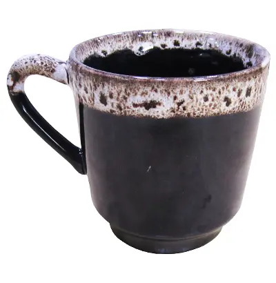 CANECA DE PORCELANA BORDA DECORADA 200ML