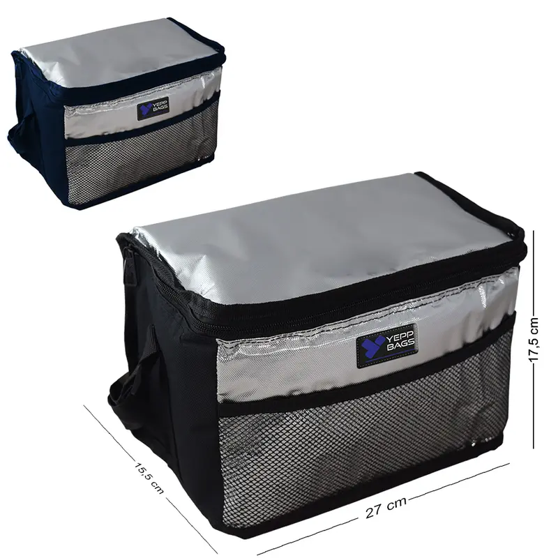 BOLSA TERMICA METALIZADO PRATA YEPP BAGS 7L 27X17,5X15,5CM