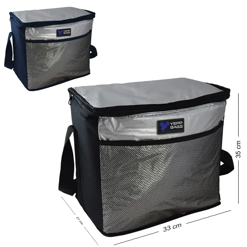 BOLSA TERMICA METALIZADO PRATA YEPP 24L 35X33X21CM