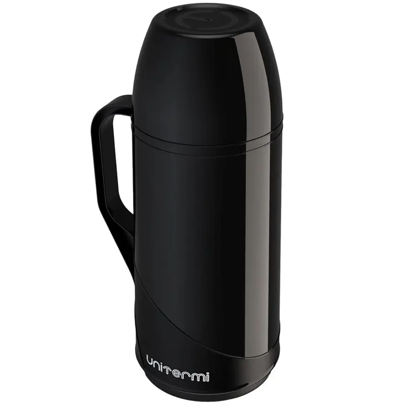 GARRAFA TERMICA COM AMPOLA DE VIDRO ROMA PRETA 500ML