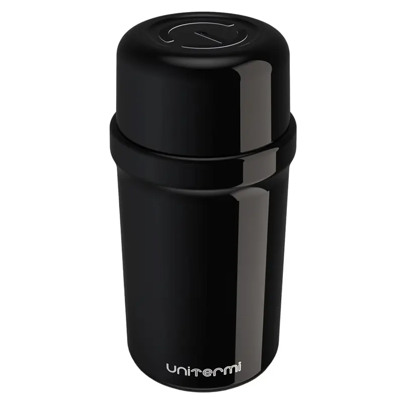 GARRAFA TERMICA COM AMPOLA DE VIDRO FANO PRETA 250ML