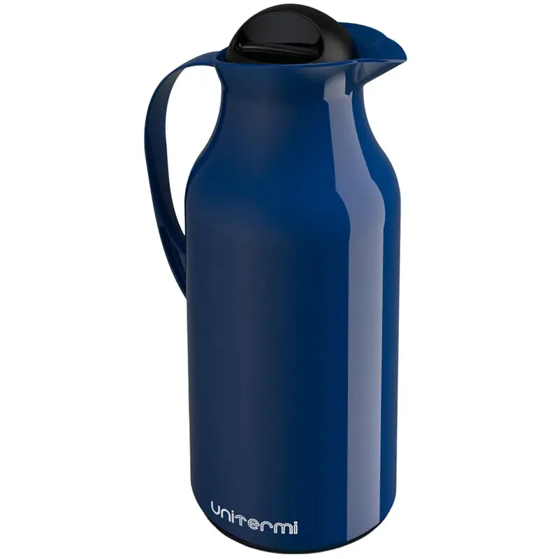 GARRAFA TERMICA COM AMPOLA DE VIDRO SIENA AZUL 750ML