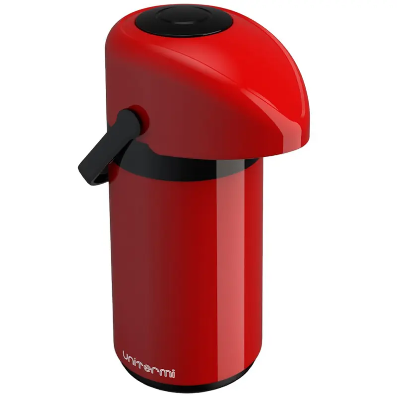 GARRAFA TERMICA COM AMPOLA DE VIDRO VERONA VERMELHA 600ML