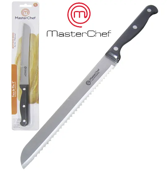 FACA DE PAO DE INOX 8'' CABO PLASTICO PRETO QUOTIDIEN MASTERCHEF