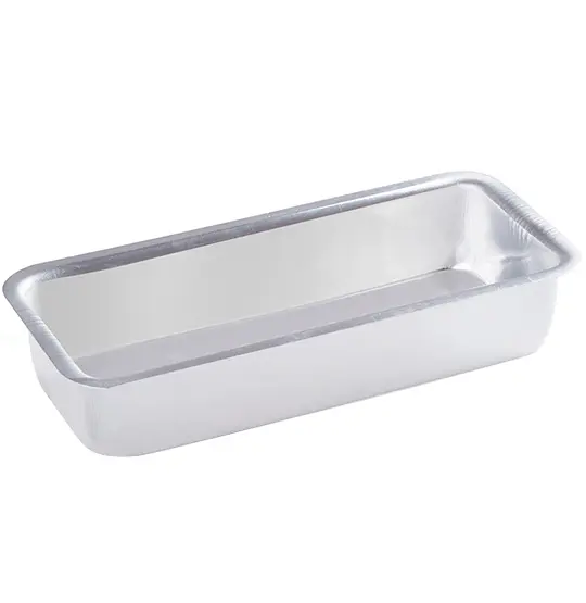 FORMA ASSADEIRA DE ALUMINIO RETANGULAR PARA PAO / BOLO GRANDE 30,7X12,4X6CM