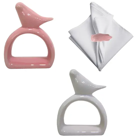 ANEL PORTA GUARDANAPO PASSARO DE PORCELANA COLORS 7,5X5,5CM