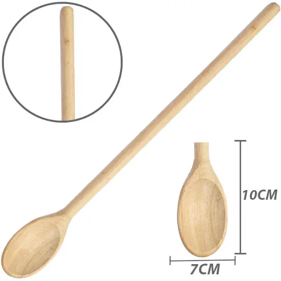 COLHER DE PAU OVAL CABO LISO 60CM