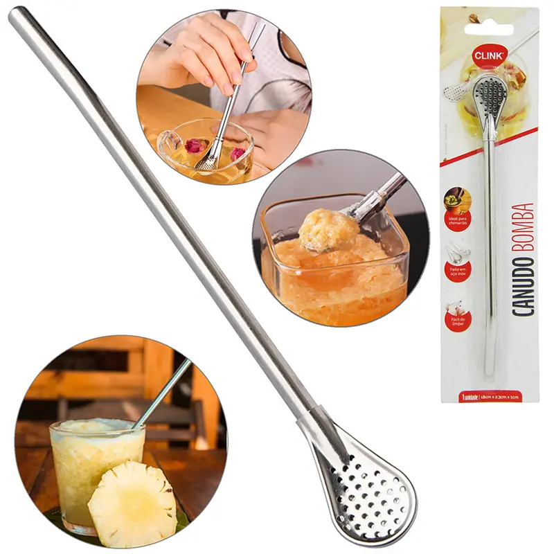 CANUDO COLHER BOMBA DE INOX 18X2,3CM