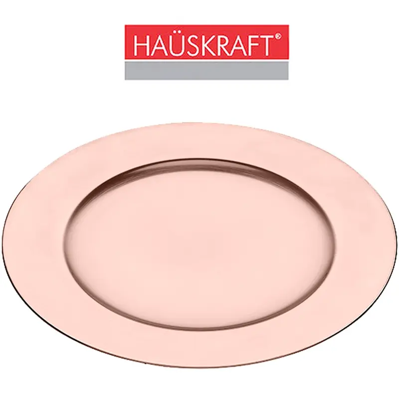 SOUSPLAT DE PLASTICO REDONDO METALLIC ROSE GOLD HAUSKRAFT 33CM DE Ø