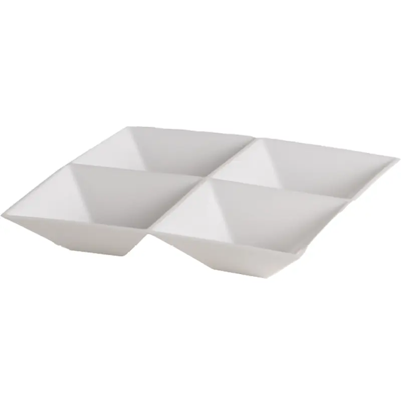 PETISQUEIRA DE PLASTICO QUADRADA COM 4 DIVISORIAS LE CHEF BRANCO 685ML 21,5X3,5CM