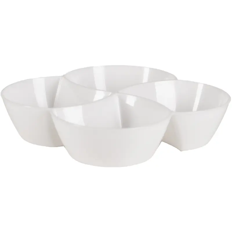 PETISQUEIRA DE PLASTICO QUADRADA COM 4 DIVISORIAS LE CHEF BRANCO 1990ML 25X6CM
