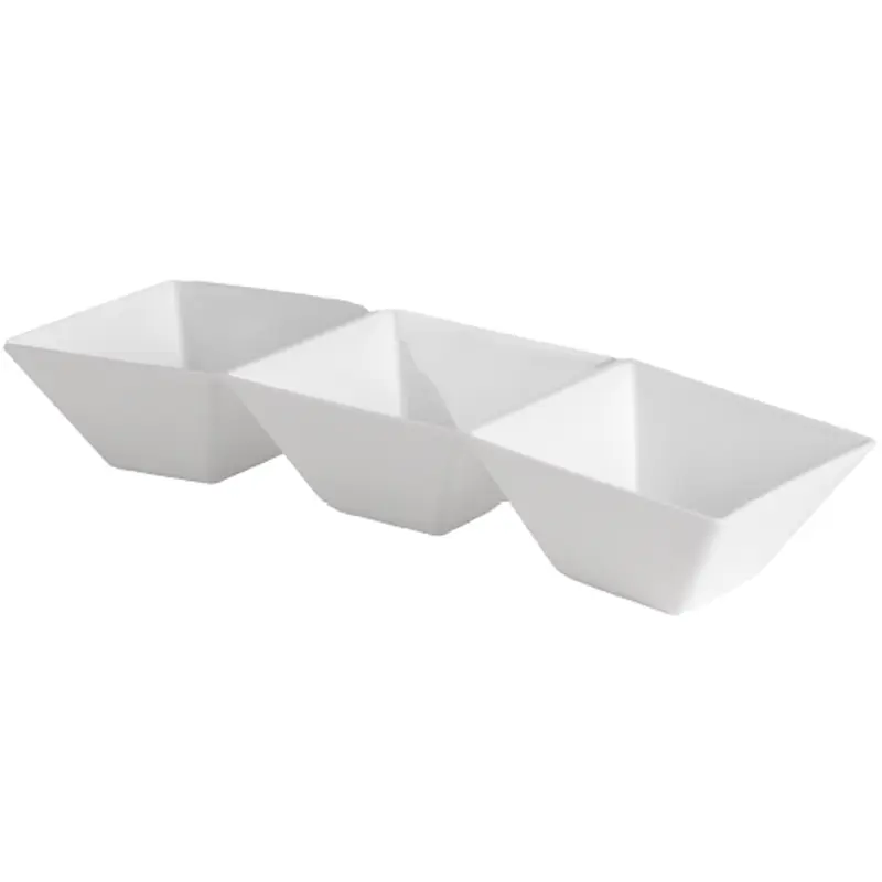 PETISQUEIRA DE PLASTICO RETANGULAR TRIPLA LE CHEF BRANCO 410ML 24X8X4,5CM