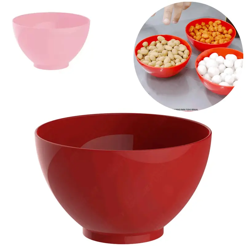 TIGELA DE PLASTICO REDONDA PARA SOBREMESA ROSA / VERMELHA 360ML 11,5CM DE Ø