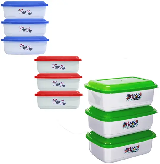 POTE DE PLASTICO RETANGULAR COM TAMPA COLORS 750ML
