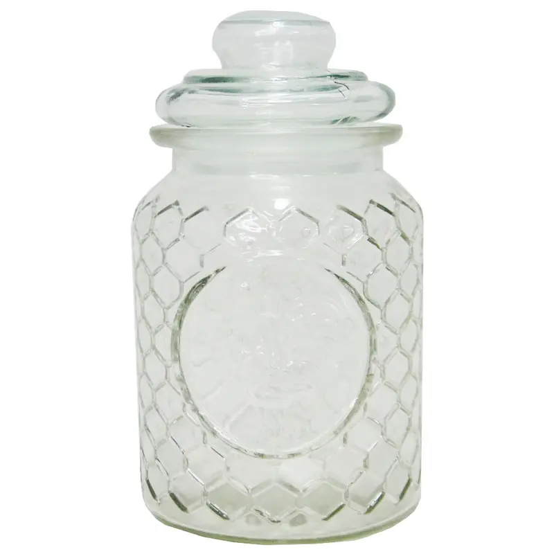 POTE DE VIDRO REDONDO COM TAMPA HERMETICA DE VIDRO 1100ML