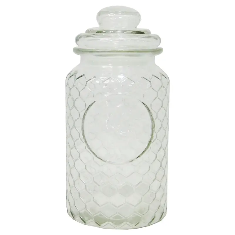 POTE DE VIDRO REDONDO COM TAMPA HERMETICA DE VIDRO 1400ML