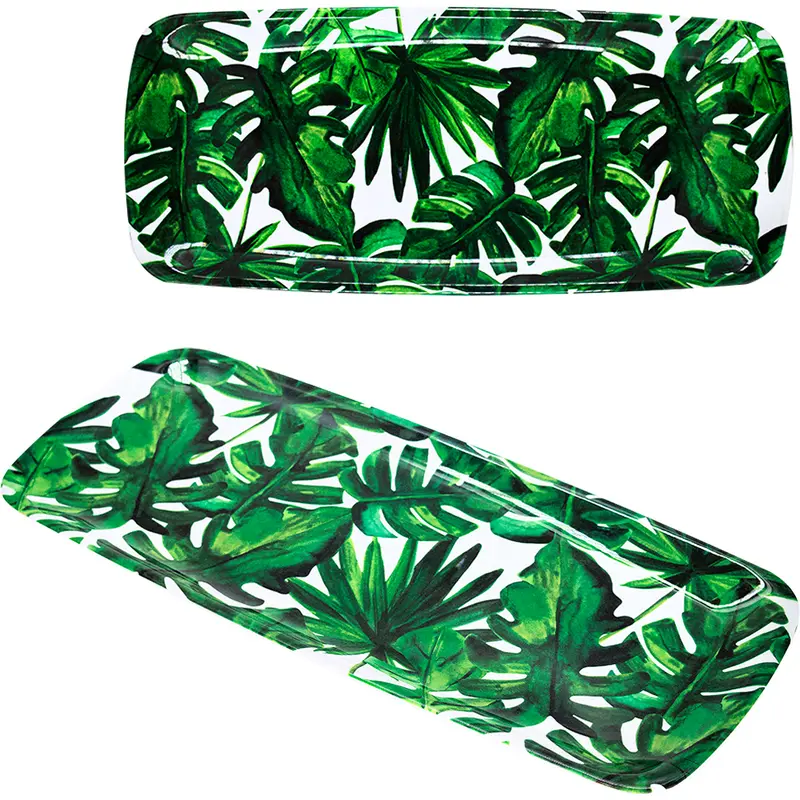 TRAVESSA DE MELAMINA RETANGULAR FOLHAGEM 48X20,5CM