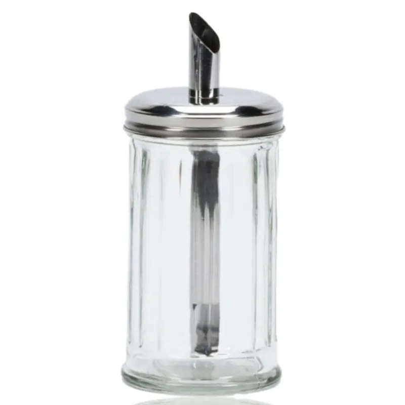 ACUCAREIRO DE VIDRO COM TAMPA INOX 280ML