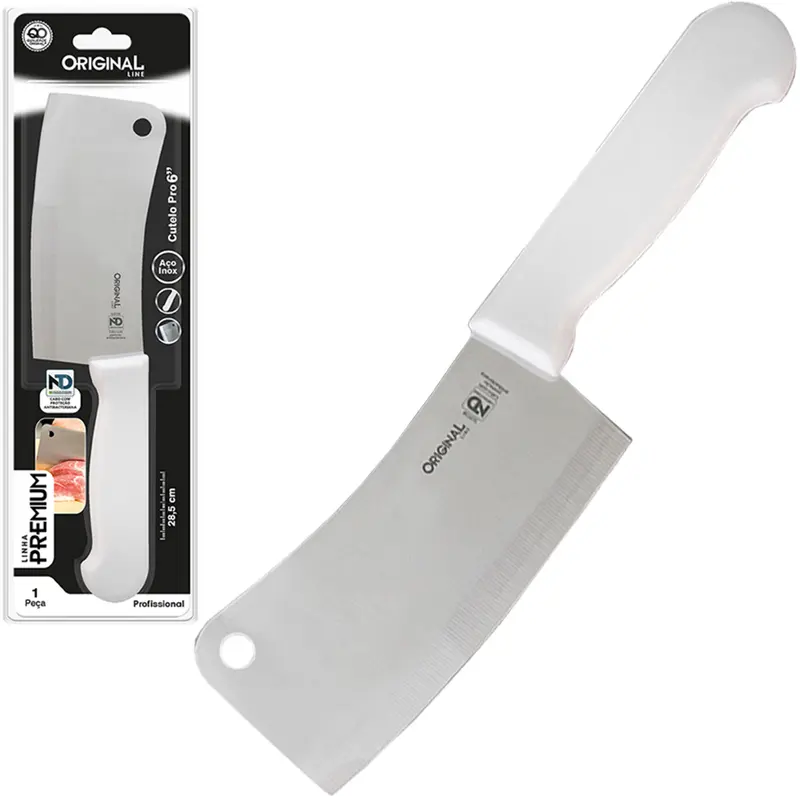 CUTELO 6'' DE INOX CABO PLASTICO BRANCO PRO PREMIUM