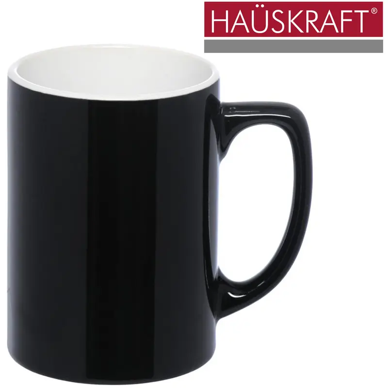 CANECA DE PORCELANA PRETA HAUSKRAFT 310ML