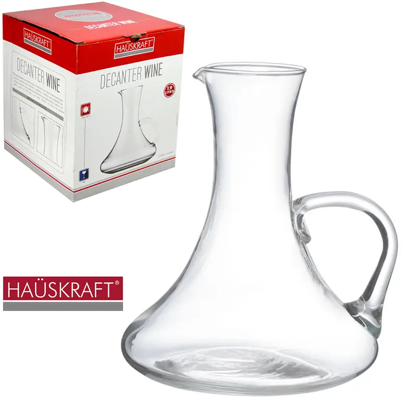 DECANTER DE VIDRO COM BICO + ALCA WINE HAUSKRAFT 1,9L 21X18CM DE Ø