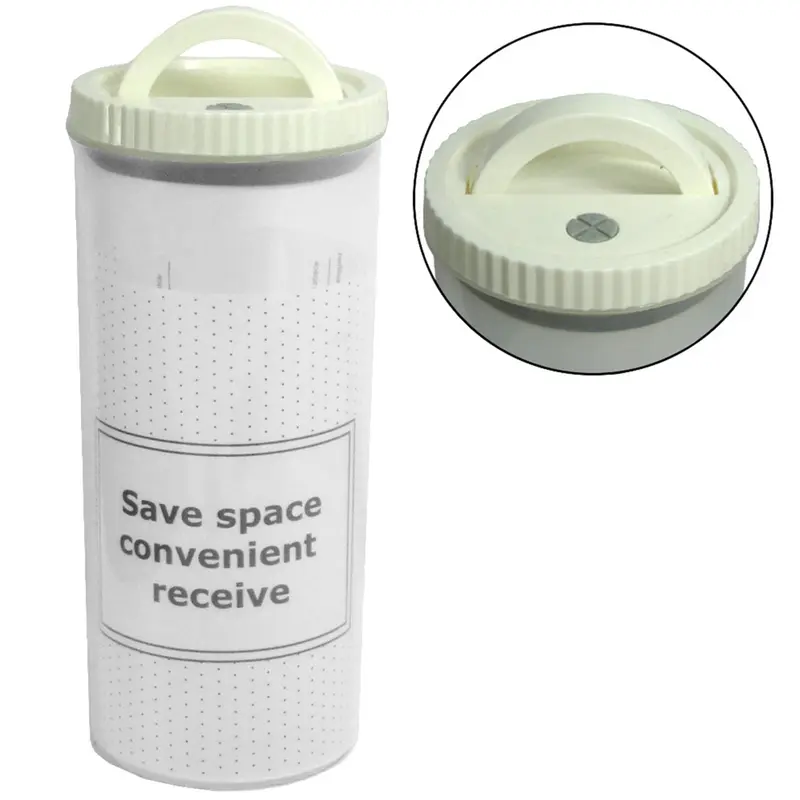 POTE DE PLASTICO REDONDO EMPILHAVEL COM TAMPA HERMETICA + ALCA 1000ML