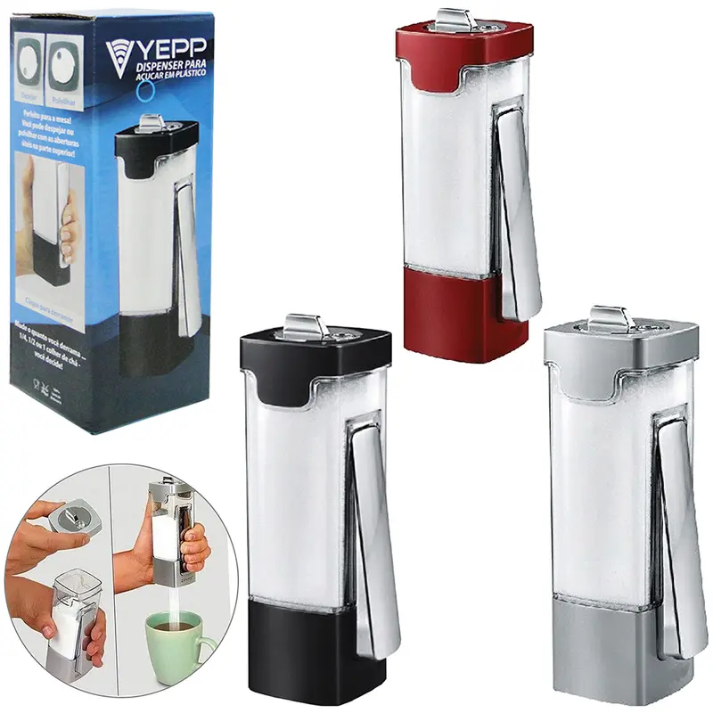 DISPENSER ACUCAREIRO / POLVILHADOR DE ACRILICO YEPP 17X6X5,5CM NA CAIXA