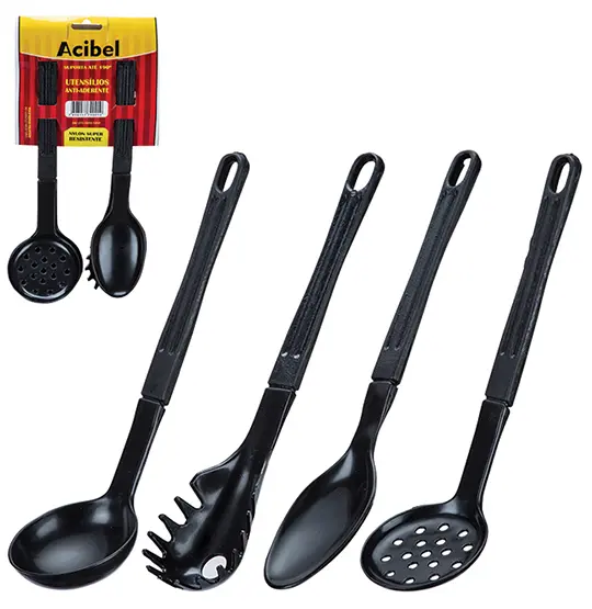 KIT COM COLHER / CONCHA / ´PEGADOR / ESCUMADEIRA DE NYLON ANTIADERENTE