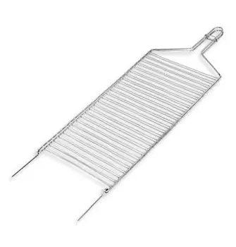 GRELHA ARAMADO PARA CHURRASCO DUPLA RETA GRANDE 85X28CM