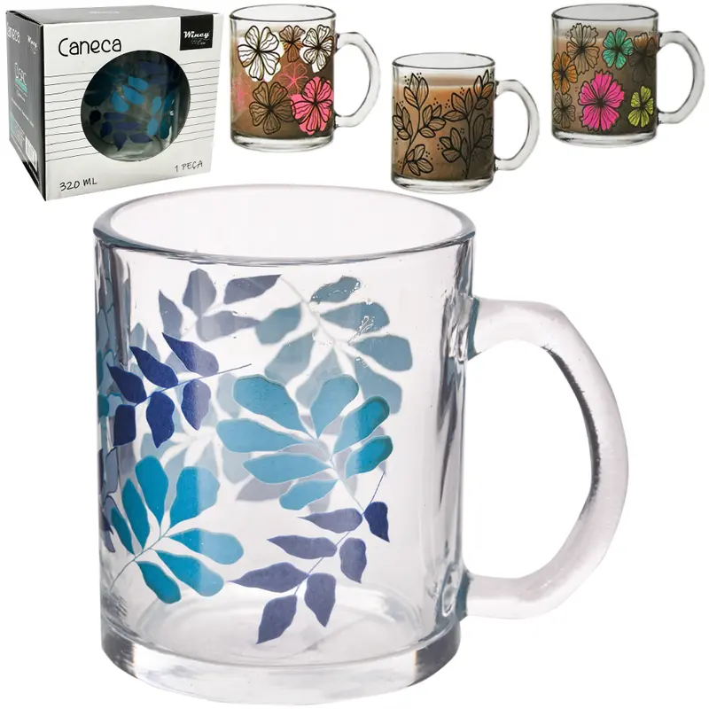 CANECA XICARA DE VIDRO 320ML