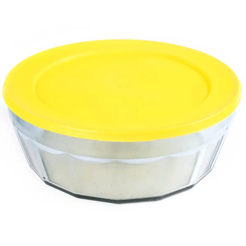 TIGELA SALADEIRA DE VIDRO REDONDA BOWL LAGUNA COM TAMPA DE PLASTICO 4L 26CM DE Ø