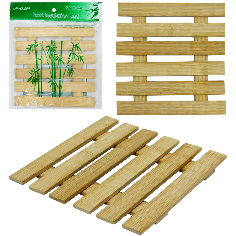 DESCANSO DE PANELA DE BAMBU QUADRADO 17CM