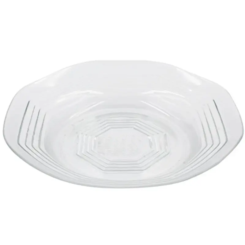 PRATO DE VIDRO FUNDO OCTAGONO TRANSPARENTE 22,2CM DE Ø