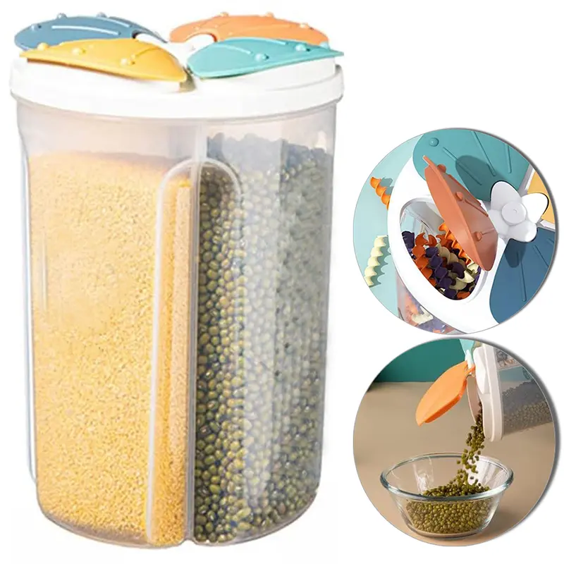 POTE ORGANIZADOR DE PLASTICO REDONDO COM 4 DIVISORIAS MULTIUSO 2,3L 24,5X14CM DE Ø