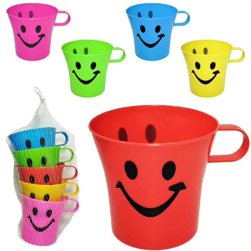 CANECA DE PLASTICO CARINHA FELIZ COM 5 PECAS 180ML