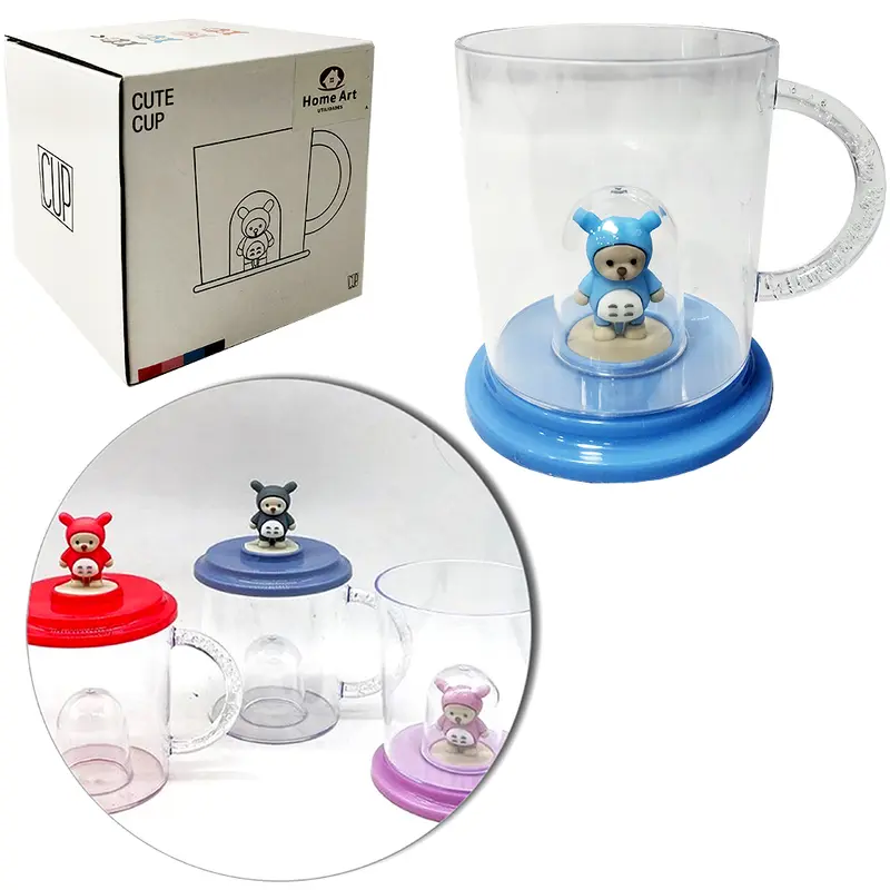 CANECA INFANTIL DE PLASTICO URSO INTERNO 270ML