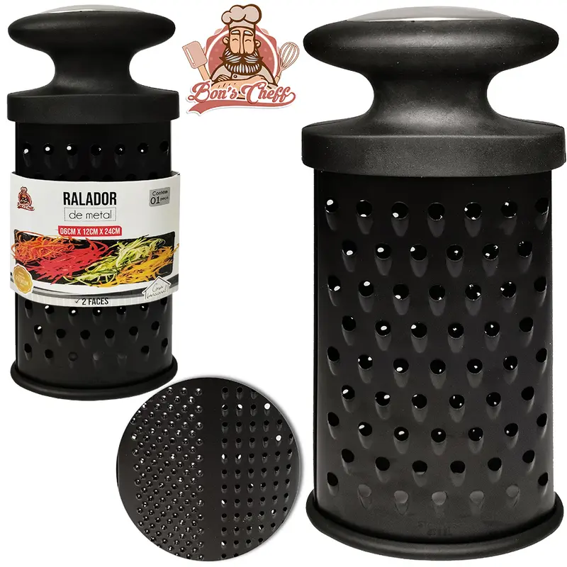 RALADOR DE INOX 2 FACES SILICONE BLACK 9,5'' 24X12X6CM BONS CHEFF