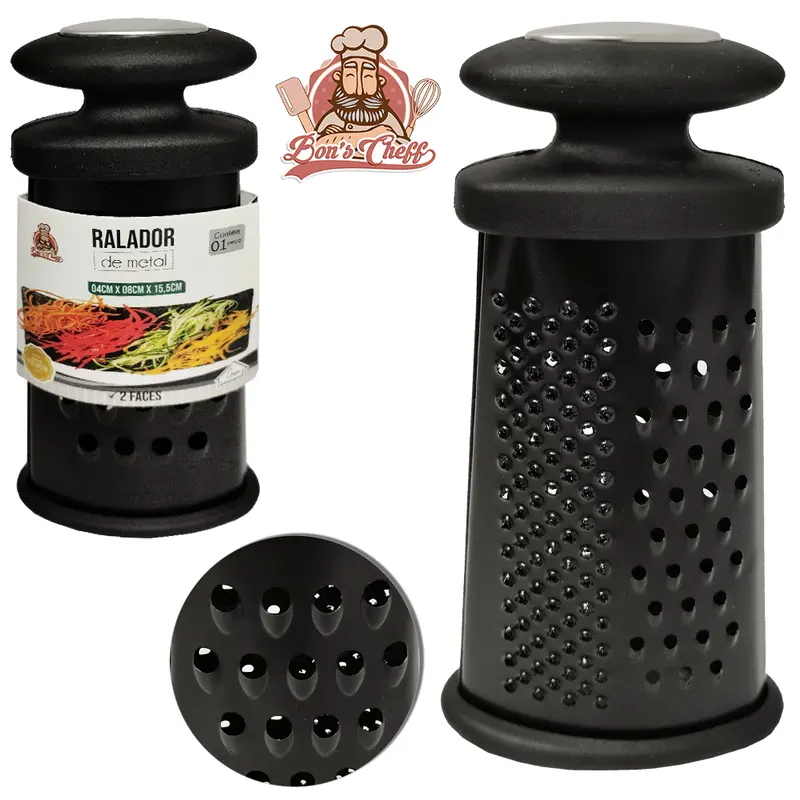 RALADOR DE INOX 2 FACES SILICONE BLACK 6'' 15,5X8X4CM BONS CHEFF