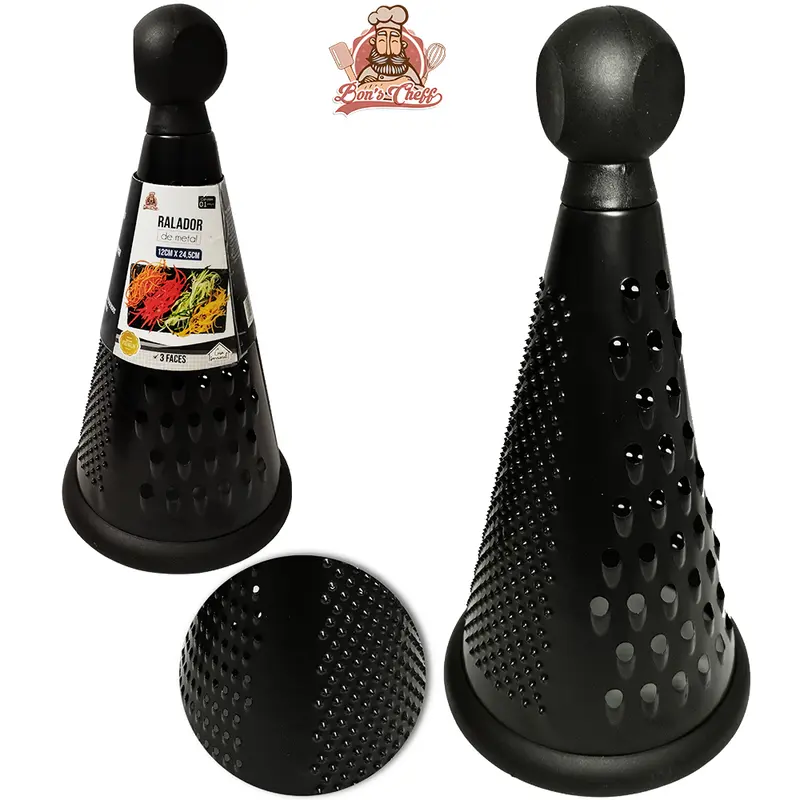 RALADOR DE INOX 3 FACES SILICONE BLACK 9,5'' 24,5X12CM BONS CHEFF
