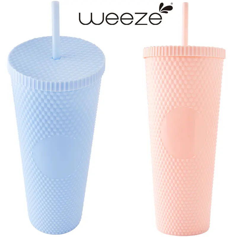 COPO COM TAMPA E CANUDO DE PLASTICO 1000ML