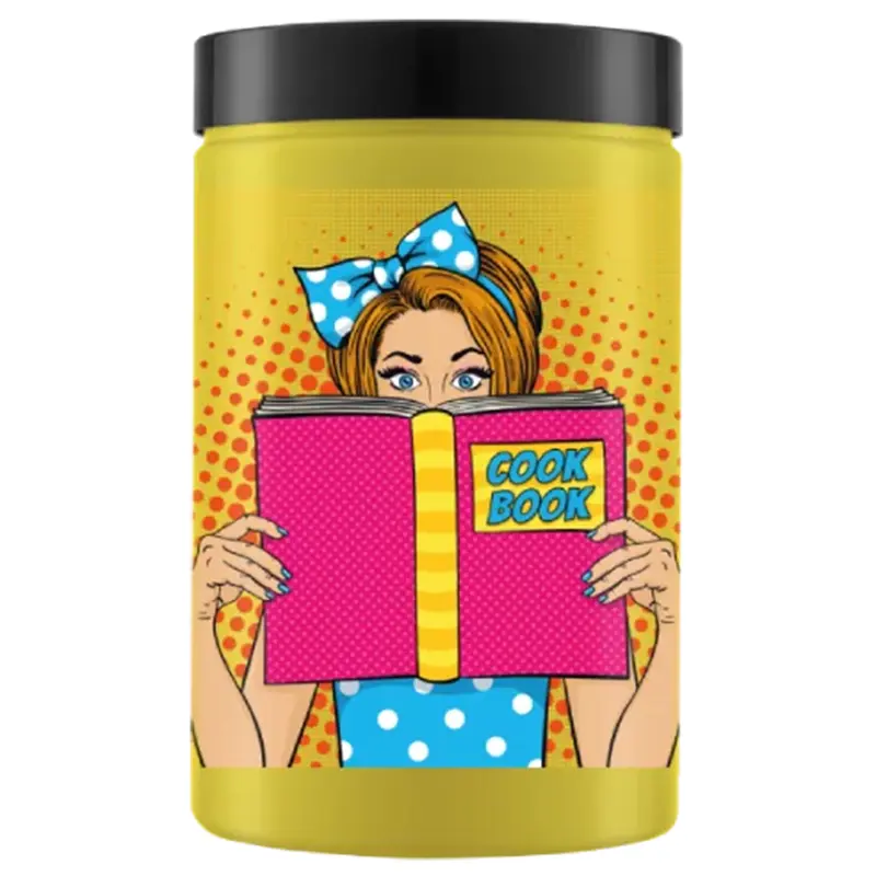 ORGANIZADOR DE PLASTICO REDONDO KITCHEN COOK BOOCK COM TAMPA DE ROSCA 1500ML
