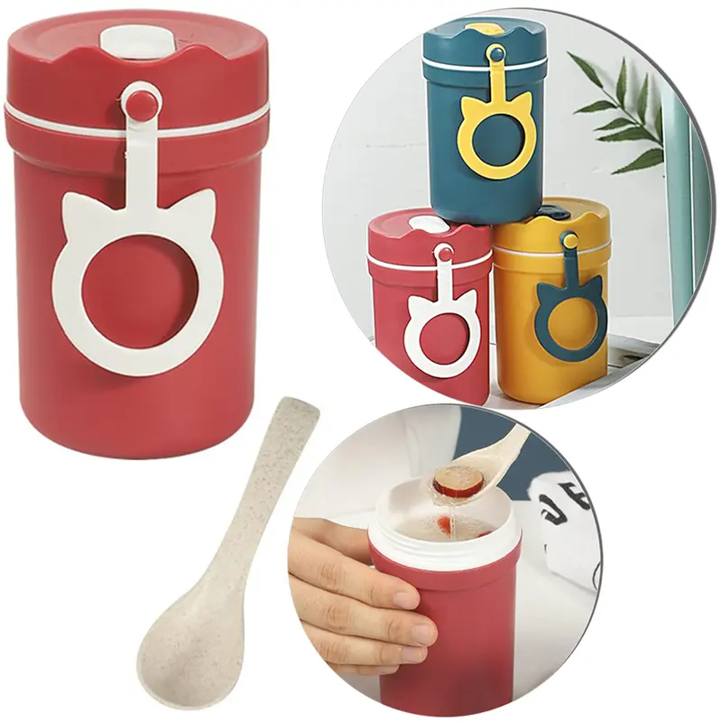 COPO DE PLASTICO COM COLHER + TAMPA E ALCA 330ML